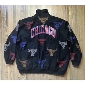 G-III Carl Banks Chicago Bulls Jordan NBA Champions Jacket Men Size 4XL Wool